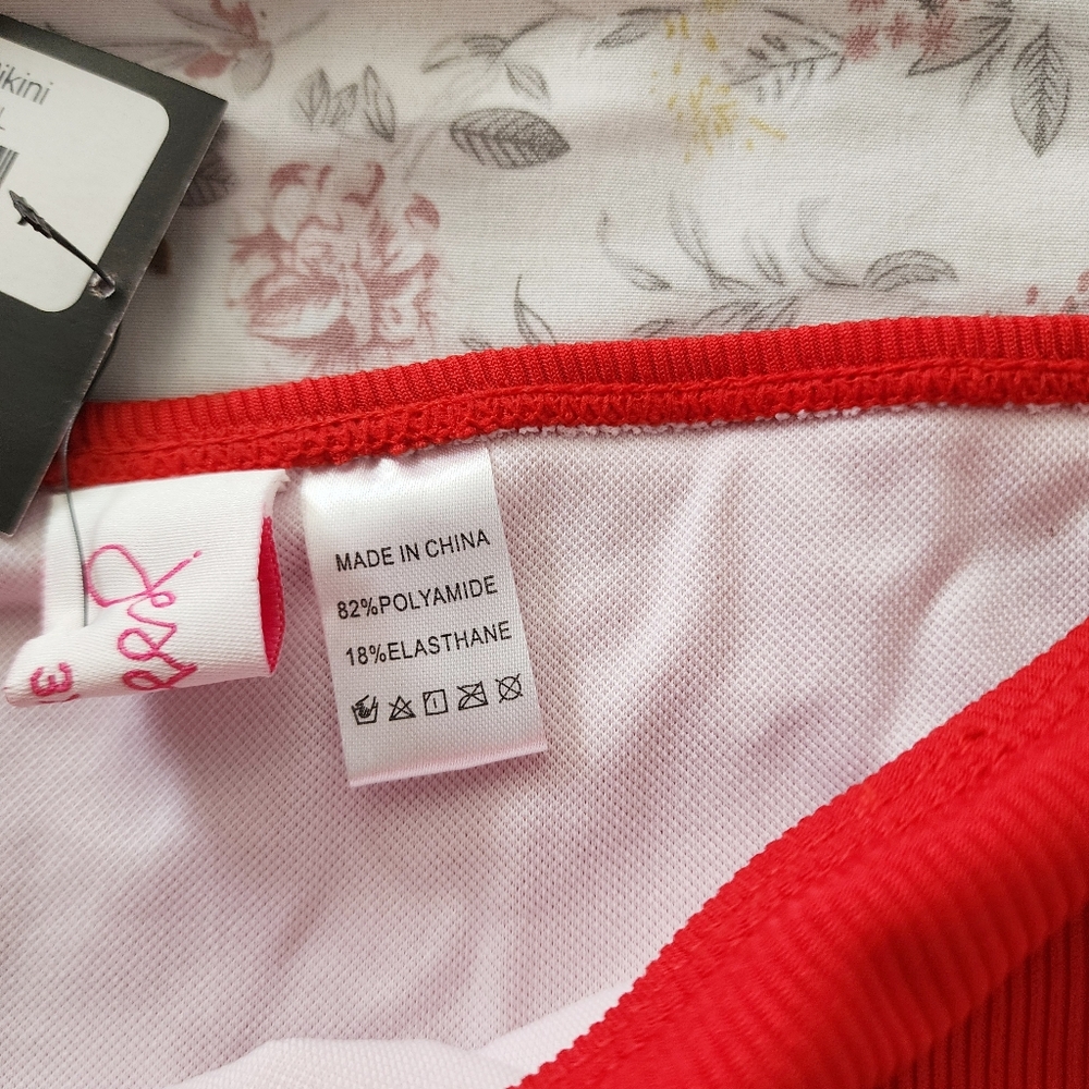NWT Jess Lea Pink Colorblock Two‎ Piece Swimsuit Bikini - Picture 5 of 8